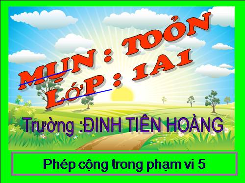 Phép cộng trong phạm vi 5