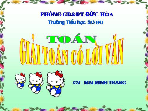 Giải toán có lời văn (tiếp theo)