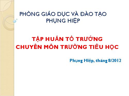 Chuyen de To Chuyen mon tieu hoc