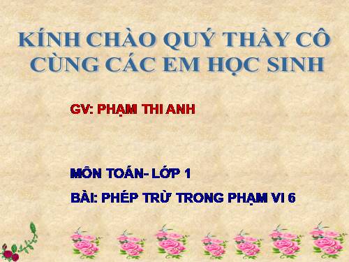 Phép trừ trong phạm vi 6