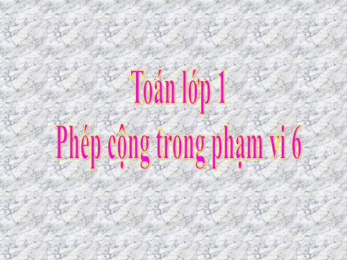 Phép cộng trong phạm vi 6