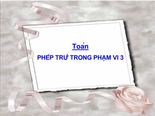 Phép trừ trong phạm vi 3