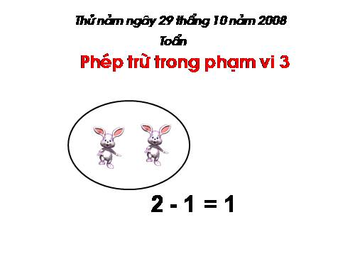 Phép trừ trong phạm vi 3