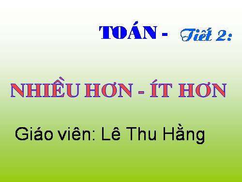 Nhiều hơn, ít hơn