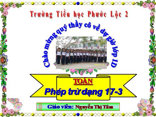 Phép trừ dạng 17-3