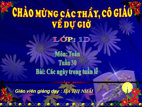 Các ngày trong tuần lễ