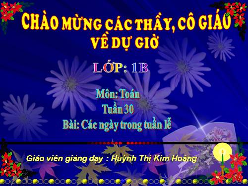 Các ngày trong tuần lễ