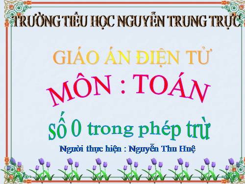 Số 0 trong phép trừ