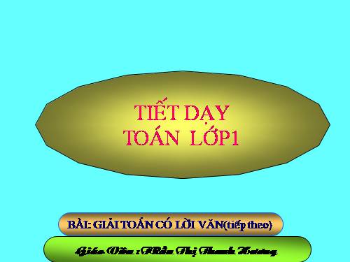 Giải toán có lời văn (tiếp theo)