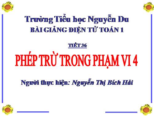 Phép trừ trong phạm vi 4