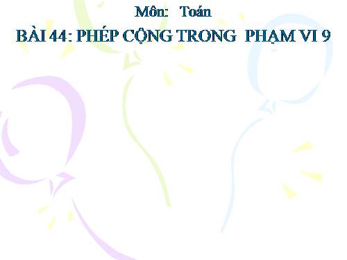 Phép cộng trong phạm vi 9