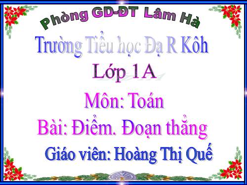 Điểm. Đoạn thẳng