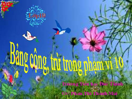 Bảng cộng và bảng trừ trong phạm vi 10