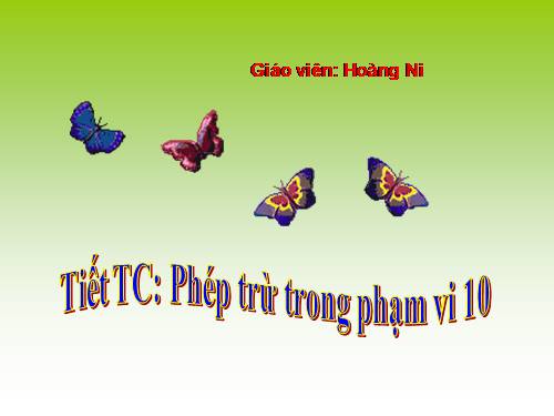 Phép trừ trong phạm vi 10