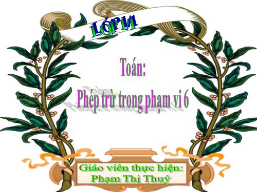 Phép trừ trong phạm vi 6