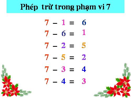 Phép trừ trong phạm vi 7