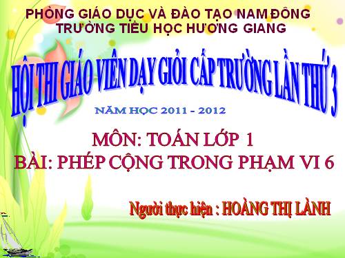 Phép cộng trong phạm vi 6