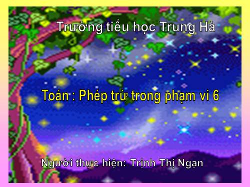 Phép trừ trong phạm vi 6