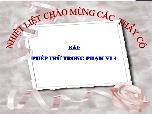 Phép trừ trong phạm vi 4