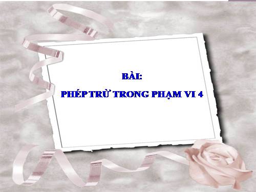 Phép trừ trong phạm vi 4