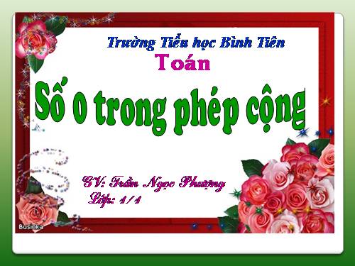 Số 0 trong phép cộng