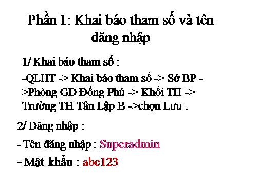 Hướng dẫn cài đặt phần mềm QLHS< Điêm