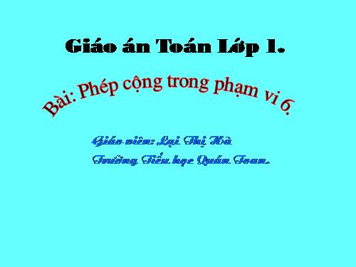 Phép cộng trong phạm vi 6