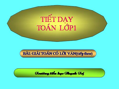 Giải toán có lời văn (tiếp theo)