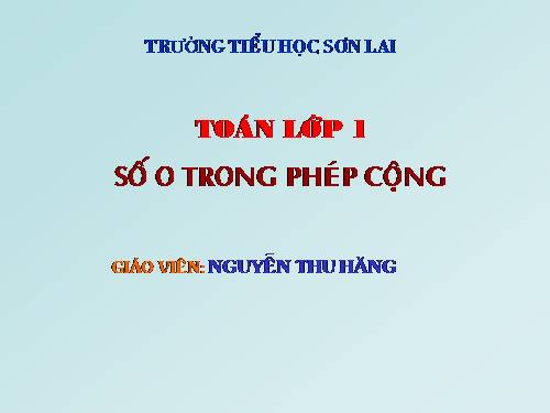 Số 0 trong phép cộng