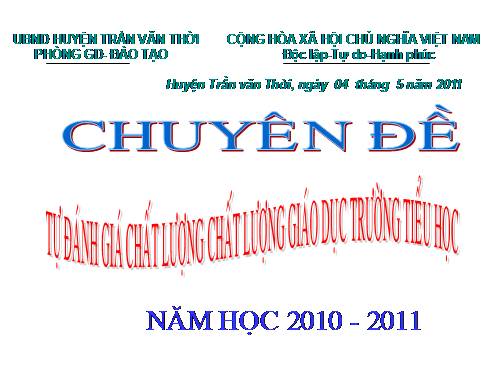 Hướng dẫn tự đánh giá KĐCL giáo dục tiểu học