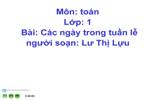 Các ngày trong tuần lễ