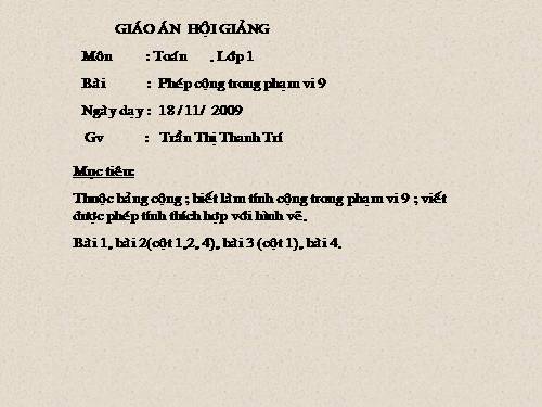 Phép cộng trong phạm vi 9