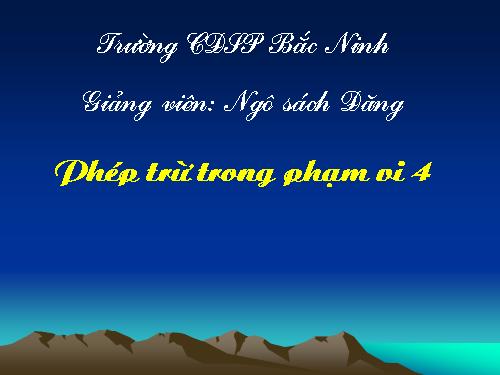 Phép trừ trong phạm vi 4