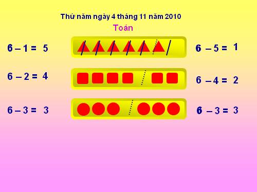 Phép trừ trong phạm vi 6