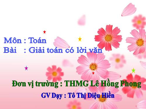 Giải toán có lời văn