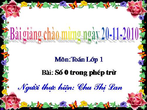 Số 0 trong phép trừ