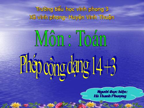 Phép cộng dạng 14+3