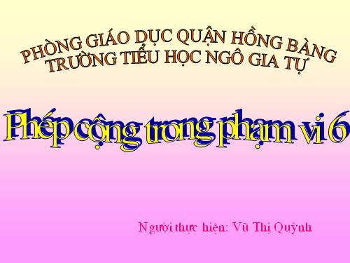 Phép cộng trong phạm vi 6