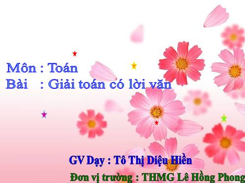 Giải toán có lời văn