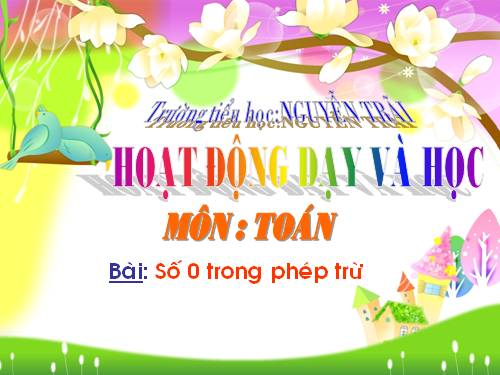 Số 0 trong phép trừ