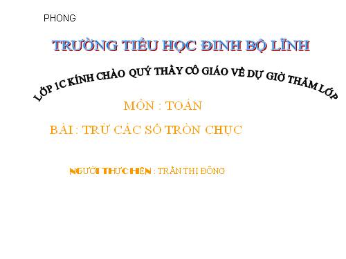 Trừ các số tròn chục