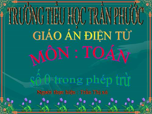 Số 0 trong phép trừ