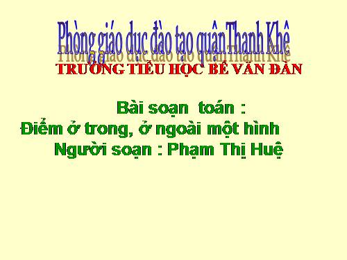 Điểm ở trong, điểm ở ngoài một hình