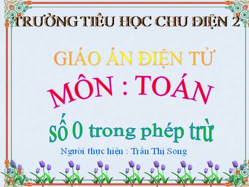 Số 0 trong phép trừ