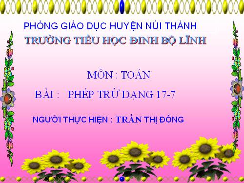 Phép trừ dạng 17-7