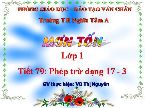 Phép trừ dạng 17-3