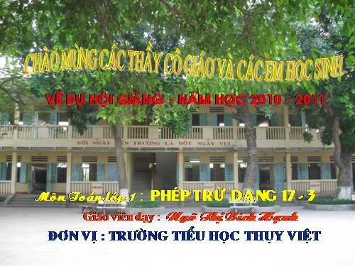 Phép trừ dạng 17-3