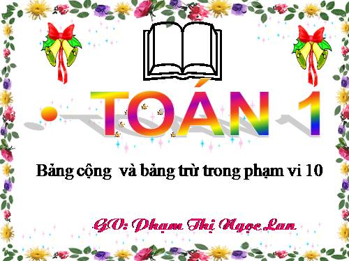 Bảng cộng và bảng trừ trong phạm vi 10