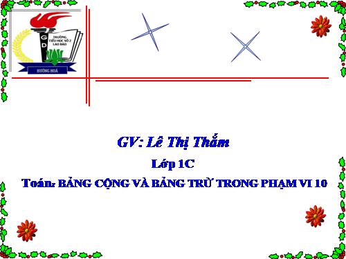 Bảng cộng và bảng trừ trong phạm vi 10