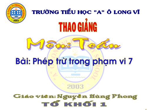 Phép trừ trong phạm vi 7